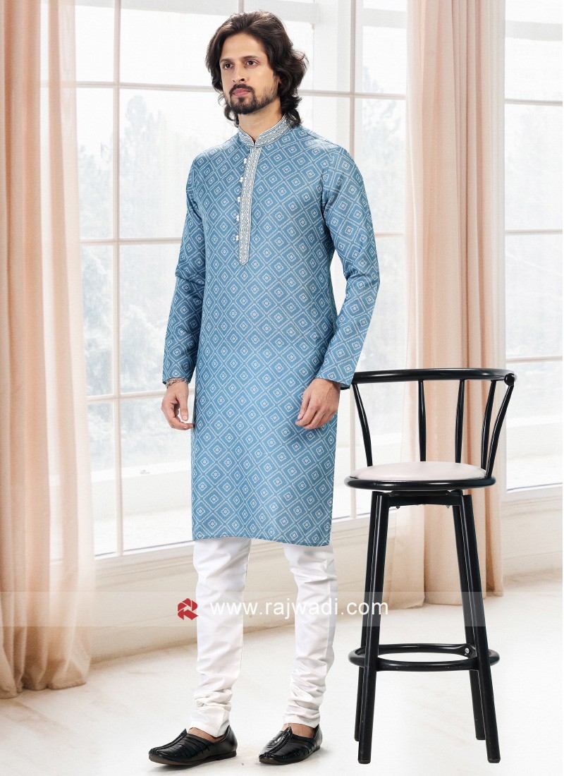 Peacock 2024 blue kurta