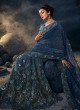 Mystic Blue Sequins Embellished Designer Saree