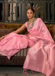 Pink Pure Modal Handloom Weaving Silk Saree