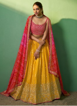 Georgette Embroidered Lehenga Choli Set