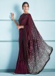 Gorgeous Lycra Sequins Wine Trendy Saree