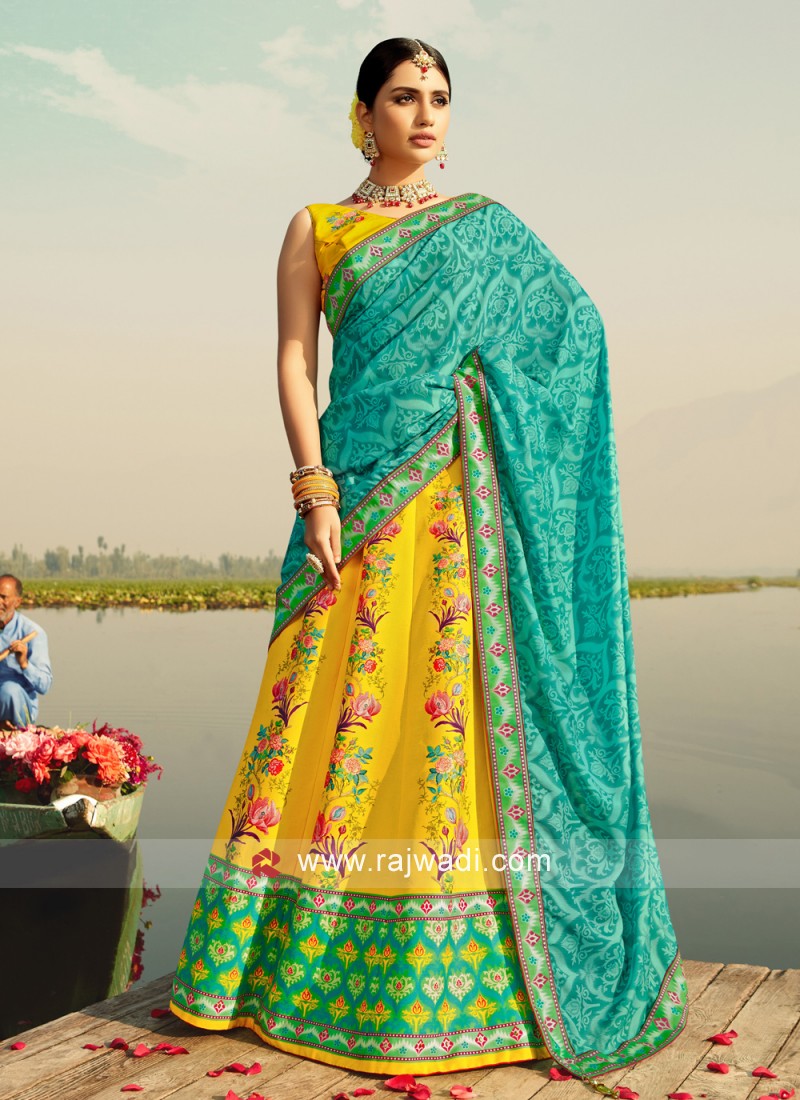 Lehenga Saree for Engagement at Rs 8000/piece(s) | Bridal Lehenga Saree in  Surat | ID: 11611859033