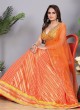 Perfervid Pure Georgette Orange Embroidered A Line Lehenga Choli