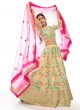 Gorgeous Cream Art Silk Lehenga Choli