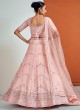 Peach Georgette Sequins Embellished Lehenga Choli