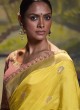 Pretty Yellow Weaving Silk Contemporary Saree