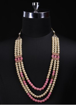 Pink and Cream Three Layerd Mala