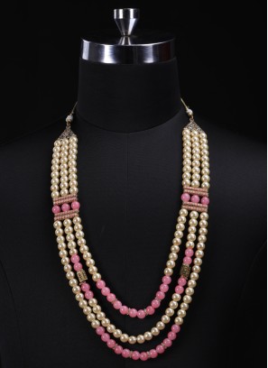 Pink and Cream Three Layerd Mala