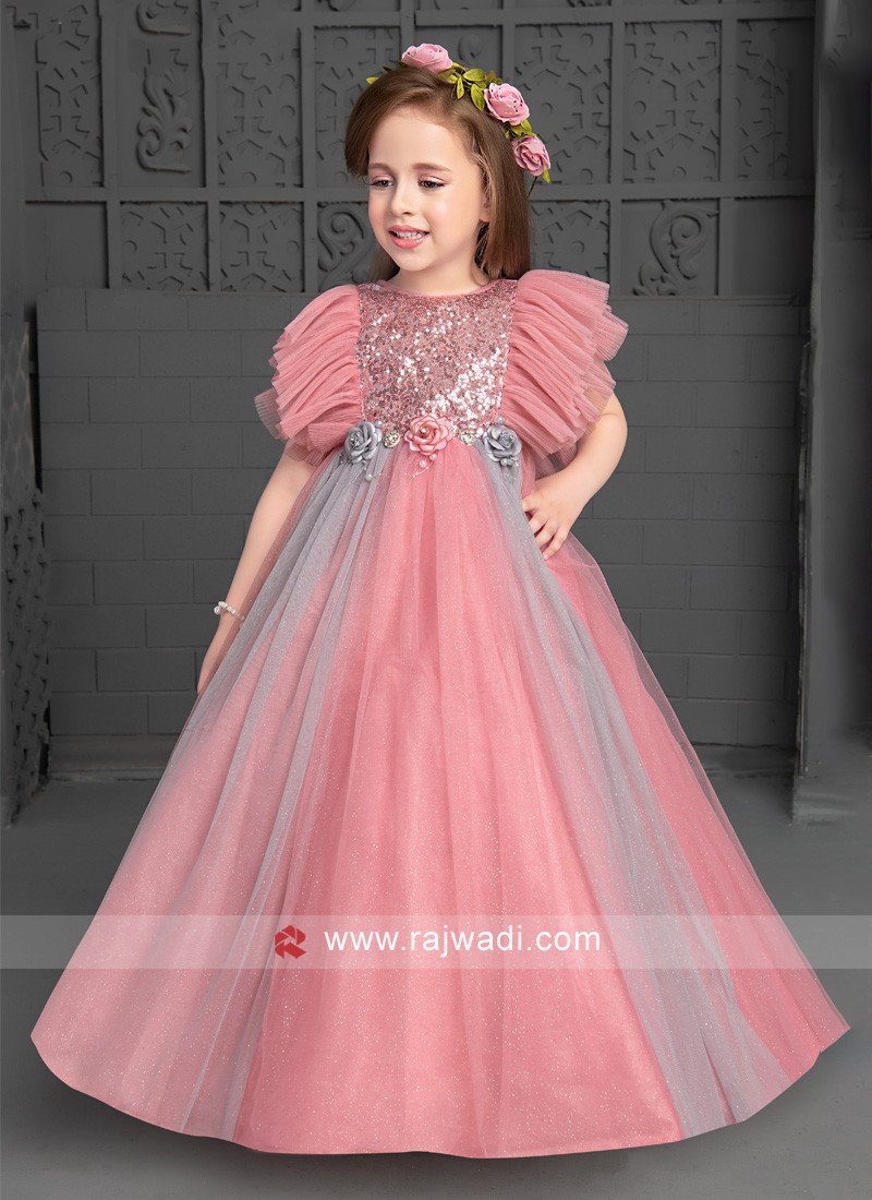 Grey and pink gown sale