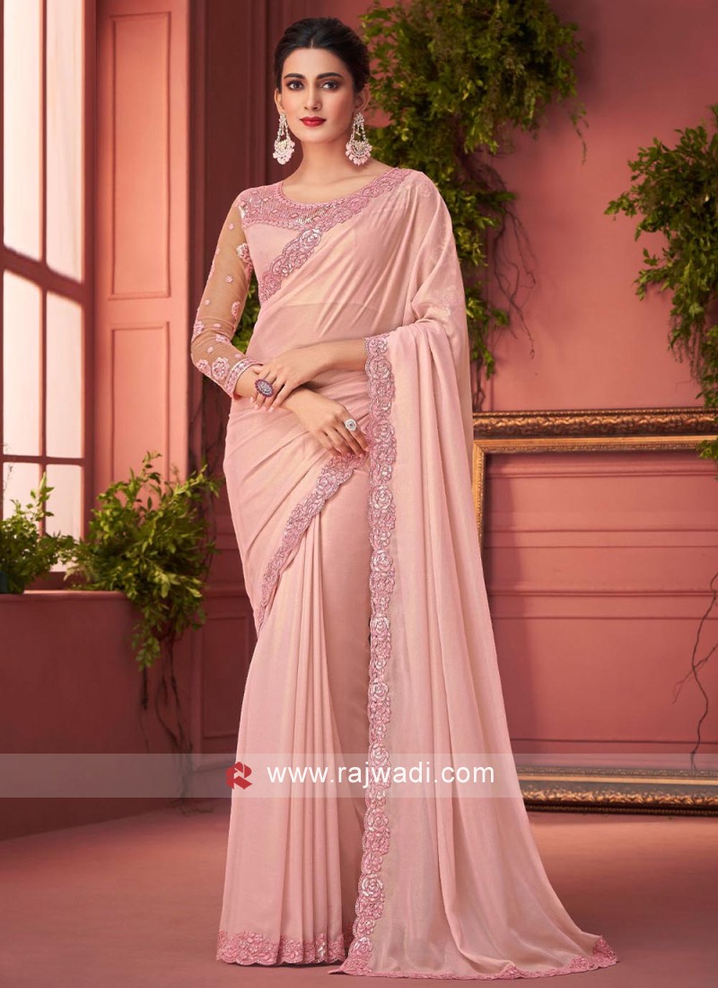 Party wear georgette saree with border best sale