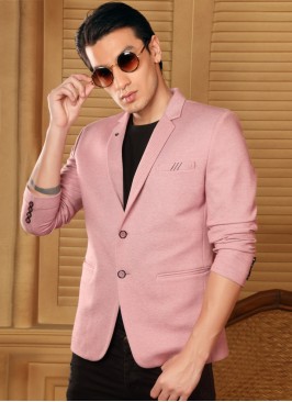 Pink Color Blazer In Hosiery Fabric