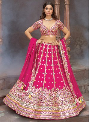 Pink Color Chiffon Embroidered Lehenga Choli