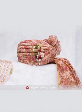 Pink Color Floral Safa