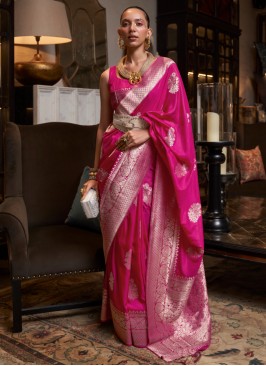 Pink Contemporary Georgette Saree