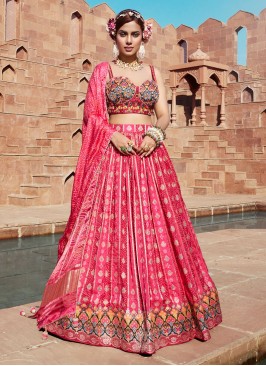 Pink Designer A Line Lehenga Choli