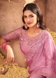 Pink Embroidered Ceremonial Traditional Designer Saree