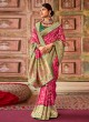 Pink Wedding Satin Silk Saree