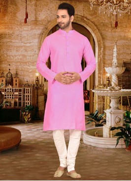 Pink Kurta Pajama In Cotton