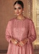 Pink Chinon & Georgette Sequins Embellished Palazzo Salwar Kameez