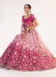 Pink Net Embroidered Lehenga Choli