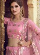 Pink Net Mehndi Lehenga Choli