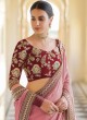 Pink Organza Patch Border Classic Designer Saree