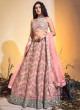 Pink Net  A Line Embroidered Lehenga Choli