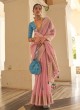 Designer Pink Woven Organza Saree