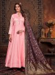 Pink Art Silk Salwar Kameez with Purple Dupatta