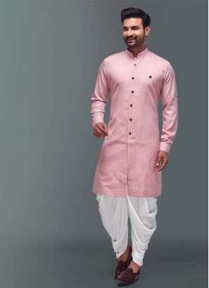 Pink Readymade Dhoti Style Indowestern