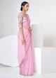 Pink Designer Sequins Embellished Organza Saree