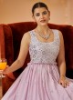 Pink Sequins Georgette Party Gown