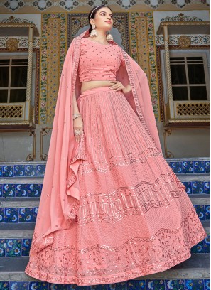 Pink Sequins Trendy Lehenga Choli