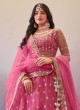 Stunning Pink Net Sequins Embellished Lehenga Choli