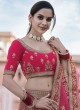 Pink Velvet Embroidered Lehenga Choli