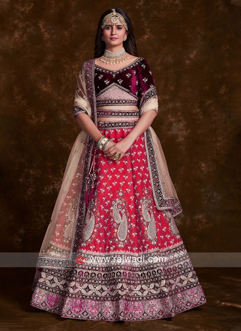 Buy A Pink Raja Rani Silk Bridal Lehenga On Rutbaa, 56% OFF