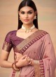 Pink Vichitra Silk Traditional Designer Saree