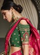 Deep Pink and Green Wedding Silk Saree