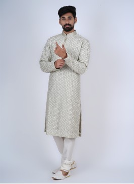 Pista Green Fancy Printed Kurta Pajama