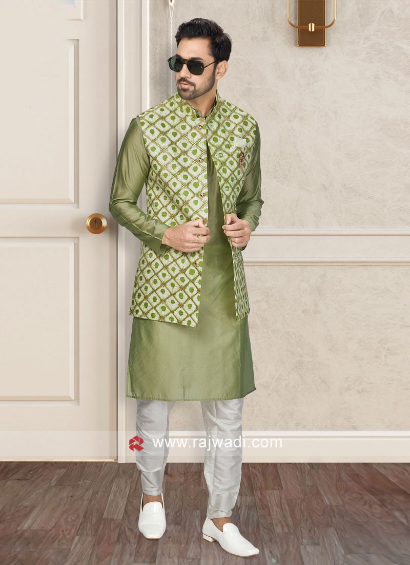 Pista green outlet nehru jacket