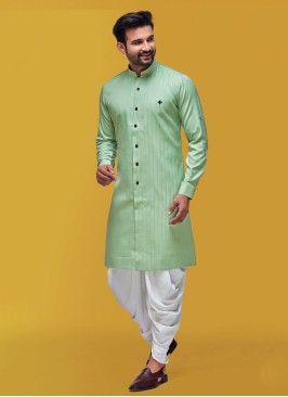 Pista Green Indowestern For Men Wear