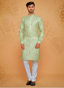 Pista Green Printed Readymade Kurta Pajama