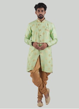 Pista Green Readymade Indowestern For Men