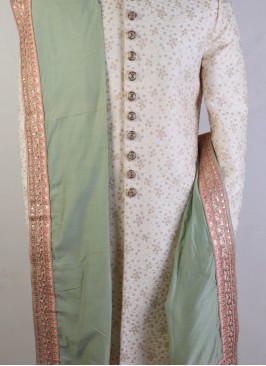 Pista Green With Contrast Color Border Dupatta