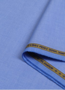 Plain Sky Blue Cotton Shirting Fabric