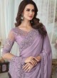 Beautiful Lavender Embroidered Contemporary Saree