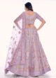 Lavender Floral Embroidered A Line Lehenga Choli