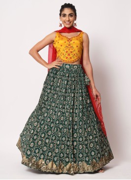 Multicolored Sequins Embellished Festive Lehenga Choli