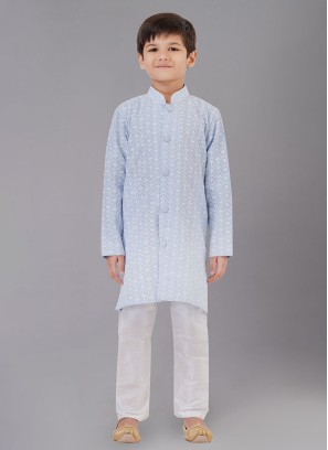 Powder Blue Festive Wear Kurta Pajama