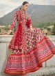 Red Patola Printed Anarkali Suit With Dupatta